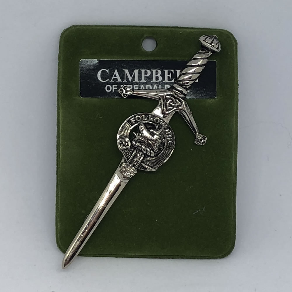 Campbell Scottish Clan Crest Pewter Badge or Kilt Pin 